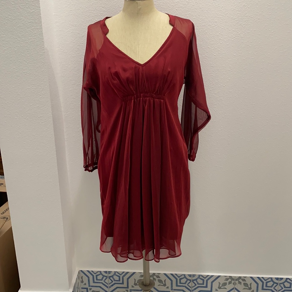 NWOT Boston Proper size 8 Burgundy stunning Dress